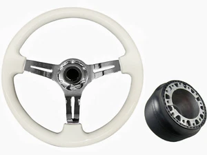 Volante TS cromado blanco + kit Boss para KIA ORGULLOS 009 - Imagen 1 de 4