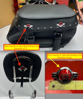 🔥Asiento concho rojo Harley Softail Heritage OEM, barra Sissy, alforja🔥 Foto 1 de 4