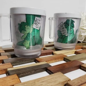 Vintage Pillsbury Happy Birthday grün riesige Plastikbecher Hollogramm Menge 2 - Bild 1 von 7