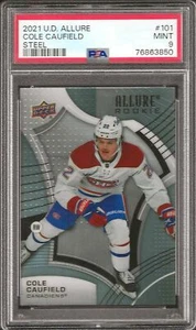 2021-22 UD Allure #101 Cole Caufield (RC) -Steel Insert - SSP - PSA 9 -Canadiens - Picture 1 of 2