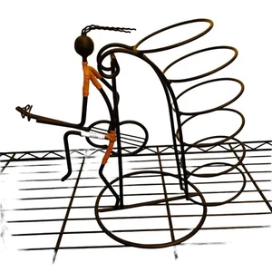 Porta CD de metal hecho a mano con diseño de músico - Imagen 1 de 3