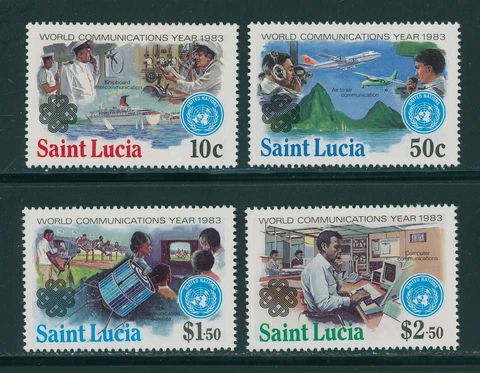 St. Lucia Scott #607-610 MNH World Communications Year WCY CV$4+ 395975 Cover