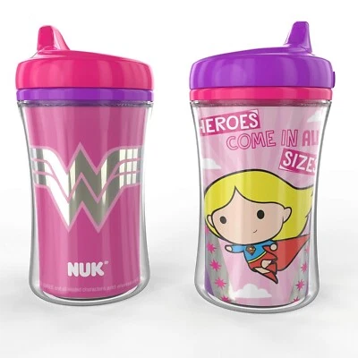 NEW NUK Justice League Insulated Hard Spout Sippy Cups Pack Of 2 - Image 1 of 4