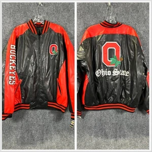 Ohio State Buckeyes OSU Chaqueta de Bombardero Steve & Barrys Negra Talla XL *Defectos Nueva de Lote Antiguo - Imagen 1 de 24