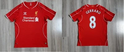 利物浦主场足球衬衫 2014/2015 年球衣 M 足球英格兰 # 史蒂文杰拉德 — 第 1/4 张图片