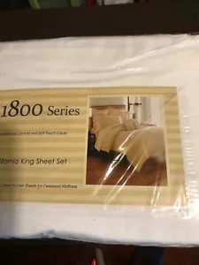1800 SERIES CALIFORNIA KING SHEET SET DEEP POCKET SHEETS FOR OVERSIZED MATTRESS - Picture 1 of 7