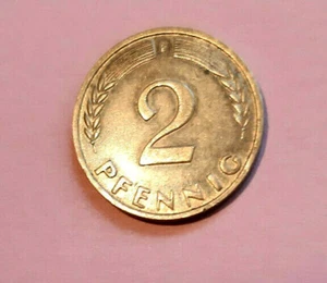 2 Pfennig 1950 F vorzüglich im Münzbad gereinigt - Bild 1 von 2
