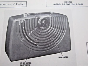 ZENITH 5G003, 5C40 RADIO EMPFÄNGER FOTOFACT - Bild 1 von 1
