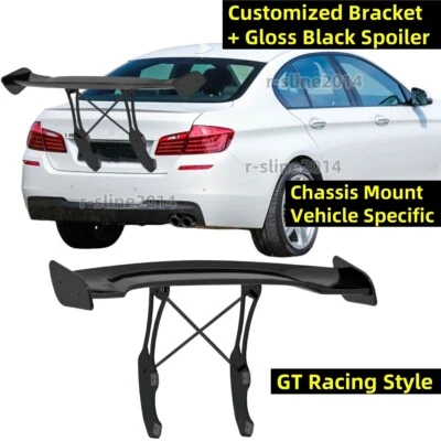 Gloss GT Spoiler + Customized Bracket ChassisMount For BMW F10 M5 528i 530i 535i Foto 1 de 4