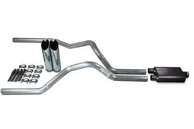 Dodge Ram 1500 Truck 94-03 2.5" Dual Exhaust Kits 2 Chamber Muffler Slash Tips Foto 1 de 4