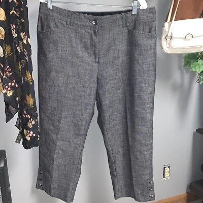Dressbarn Womens Business Casual Cropped Pants Sz 16 Black Grey White - Image 1 of 4