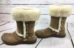 UGG AUSTRALIA ELIJO WOMENS CHESTNUT SHEEPSKIN WINTER BOOTS SZ 5 UGGS 5658 - Picture 1 of 9