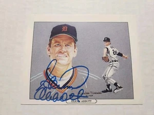 POSTAL GLENN ABBOTT 1984 AUTOGRAFIADA DE DETROIT TIGER WAVE - Imagen 1 de 1