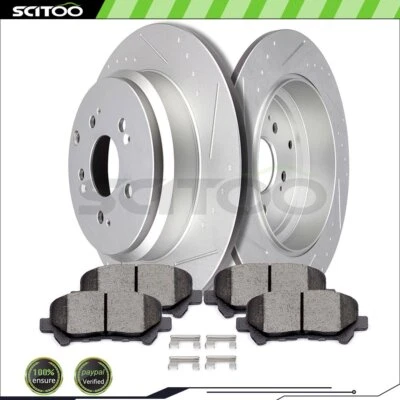 Rotores de freno traseros y pastillas de cerámica para Honda Odyssey Pilot Acura MDX ZDX 2011 Foto 1 de 4