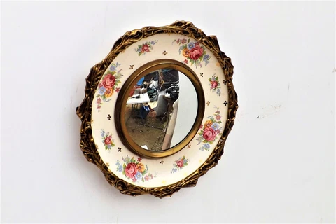 Mirror Burleigh ware with bronze rim Cover
