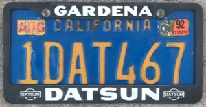 RARO telaio targa Gardena Datsun vintage rivenditore californiano 280 300 JDM - Foto 1 di 1