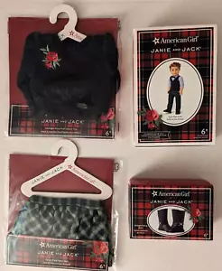American Girl x Janie and Jack Tartan Plaid Outfit-boy/ girl sweater/skirt/boots - Picture 1 of 12