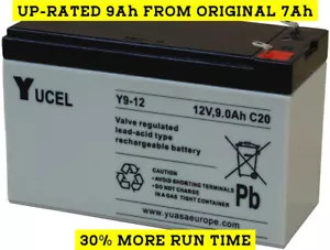 BATTERY for MOUNTFIELD RIDE ON LAWN TRACTOR XE70 EL63 - UP-RATED CAPACITY 9AH - Picture 1 of 5