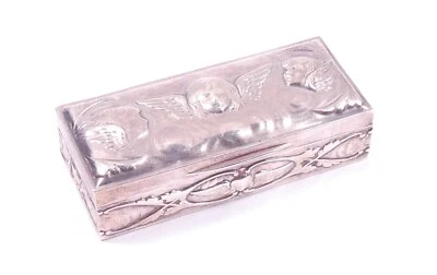 1912 Repousse Stamp Box 925 Sterling Silver William Comyns & Sons Ltd 72.5g - Imagem 1 de 4
