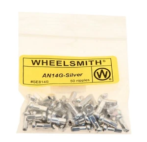 Wheelsmith Alloy Nipples 14G 2.0 x 12mm Silver SE814S Spoke Nipple Bag of 50 NEW - Picture 1 of 3