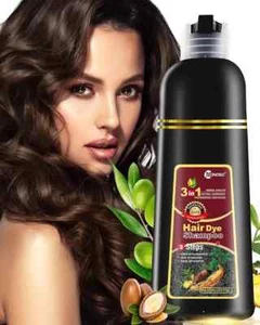 leorx Instant Hair Dye Shampoo For Gray Hair, 500ml - 3 In 1 Dark Brown - Picture 1 of 8