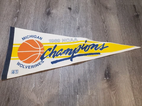 1989 University of Michigan Wolverines NCAA Basketball Champs Pennant Cover