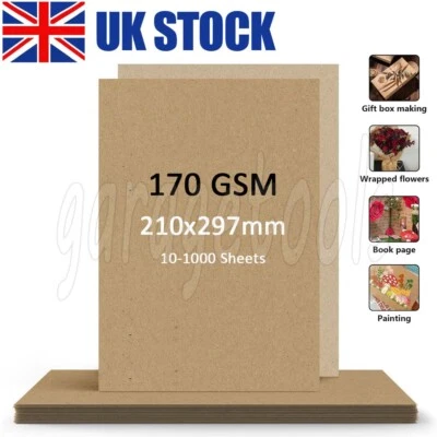 EVERGREEN GOODS A4 Brown Kraft Card Blank Stock Printer Paper Weddings Tags Packaging Card Stock