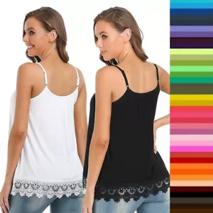 Women Camisole with Built in Padded Bra Tank Tops Cami Sleeveless Summer Causal - Picture 1 of 24