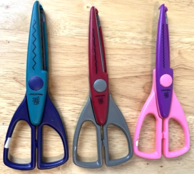 3 Provo Craft Paper Shapers Scissors Lot Set Scrapbooking Making Christmas Cards - Image 1 of 4