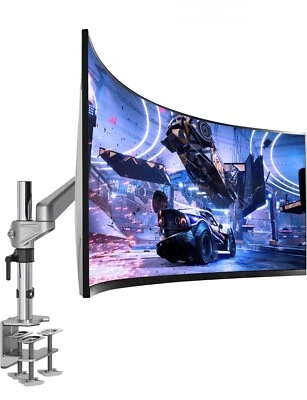 AVLT Single 13"-32" Monitor Arm Desk Pole Mount fits One Flat/Curved