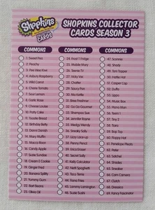 Shopkins Season 3 Collector Card 79 Checklist Part 1 - Picture 1 of 2