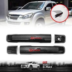 FIT 2012-15 ISUZU D-MAX DMAX 2 DOORS CARBON STYLE DOOR HANDLES COVER TRIM - Picture 1 of 8