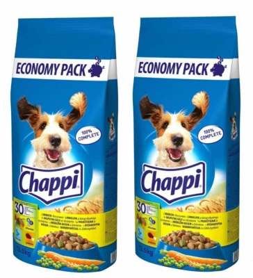 2 x 13.5 kg Chappi mit Geflügel und Gemüse Trockenfutter für adulte Hunde - Bild 1 von 2