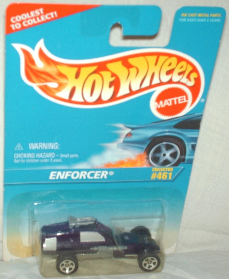 Hot Wheels 1996 #461 Enforcer purple,gray guns,ex.card,i combine shipping - Image 1 of 1