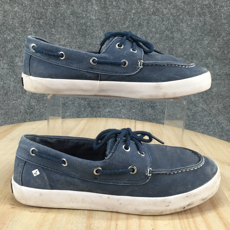 Zapatos Sperry Jóvenes 5 M Niños Tuck Informales Dos Ojos Con Cordones Sin usar, en caja Barco Tela Azul Foto 1 de 4