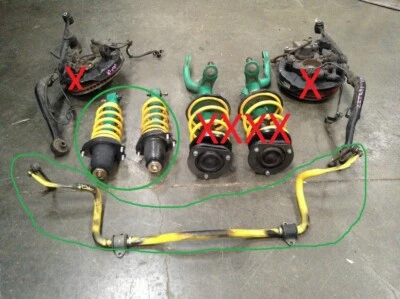 JDM 00-05 Toyota Celica GTS TRD Sports M 2ZZGE REAR SHOCKS & FRONT SWAY BAR - Image 1 of 4