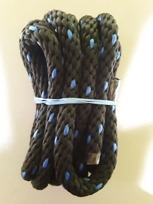 Новая нейлоновая веревка 3/8 дюйма черная плетеная 10 футов - Изображение 1 из 2
