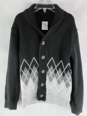 GYMBOREE DRESSED UP ARGYLE KNIT SWEATER CARDIGAN BLACK/GRAY BOYS S (5/6) NEW - Image 1 of 4