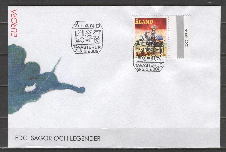 Aland D31 FDC 2002 circo elefante 1v debajo de la cara Foto 1 de 1