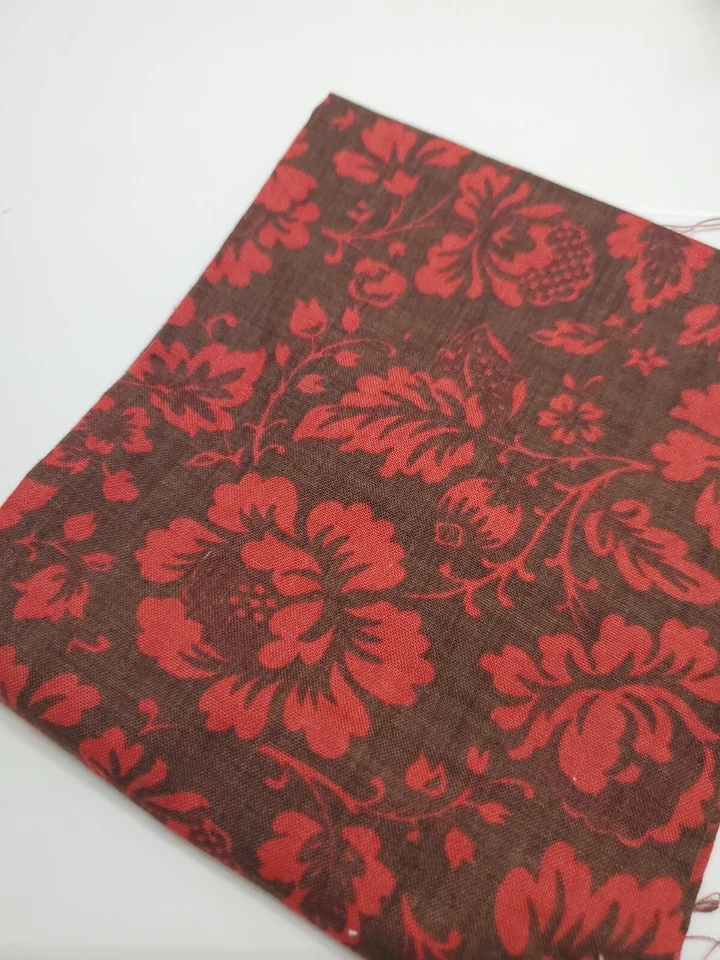 French General Fabric Moda Red Floral Reproduction Sew Quilt OOP FAT QUARTER  - Image 1 of 1
