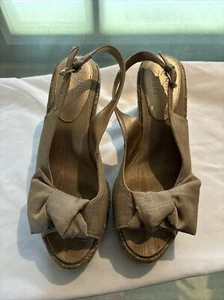 Naturalizer Womens Bettina Size 7.5 Peep-Toe Slingback Wedge Espadrilles 21 - Picture 1 of 5