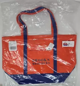 Borsa tote in tela Brooks Brothers colore blu e arancione libro confezionabile nuova con etichetta - Foto 1 di 10