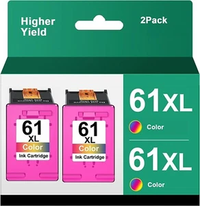 2-pk 61 XL Tri-Color Ink Compatible For HP ENVY 4500 4501 4502 4504 5530 - Picture 1 of 5