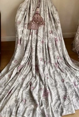 STUNNING BESPOKE HEAVY QUALITY LAURA ASHLEY HUGE BAROQUE GRAPE CURTAINS - Image 1 of 4