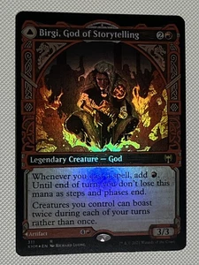 Birgi, God of Storytelling / Harnfel, Horn of Bounty vetrina foil quasi nuovo mai giocato - Foto 1 di 2