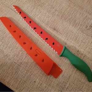 Good Cook rot grüne Klinge mit Scheide Kunststoffgriff Wellenschliff Wassermelone Messer - Bild 1 von 6