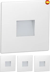  ledscom.de 4 LED luz de escalera/luz de pared empotrada FOW para interior y  - Imagen 1 de 7