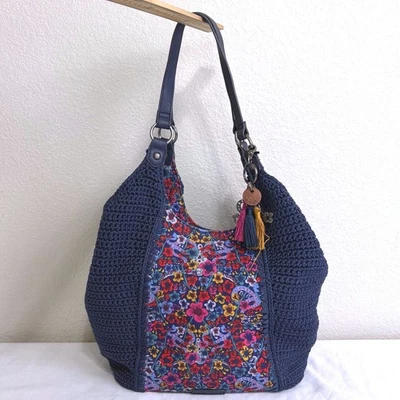 Sakroots на Sak Roma покупатель крючком цветочный Hobo наплечная сумка темно-синий цветы - Изображение 1 из 4