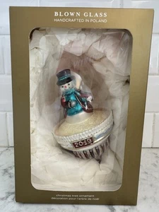 Collezione Hallmark Ornament Heritage. Pupazzo di neve in vetro soffiato a cupola. Nuovo con scatola - Foto 1 di 7