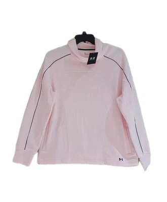 全新 Under Armour Rival 女式粉色漏斗领羊毛衬里运动衫 XL 码 — 第 1/4 张图片